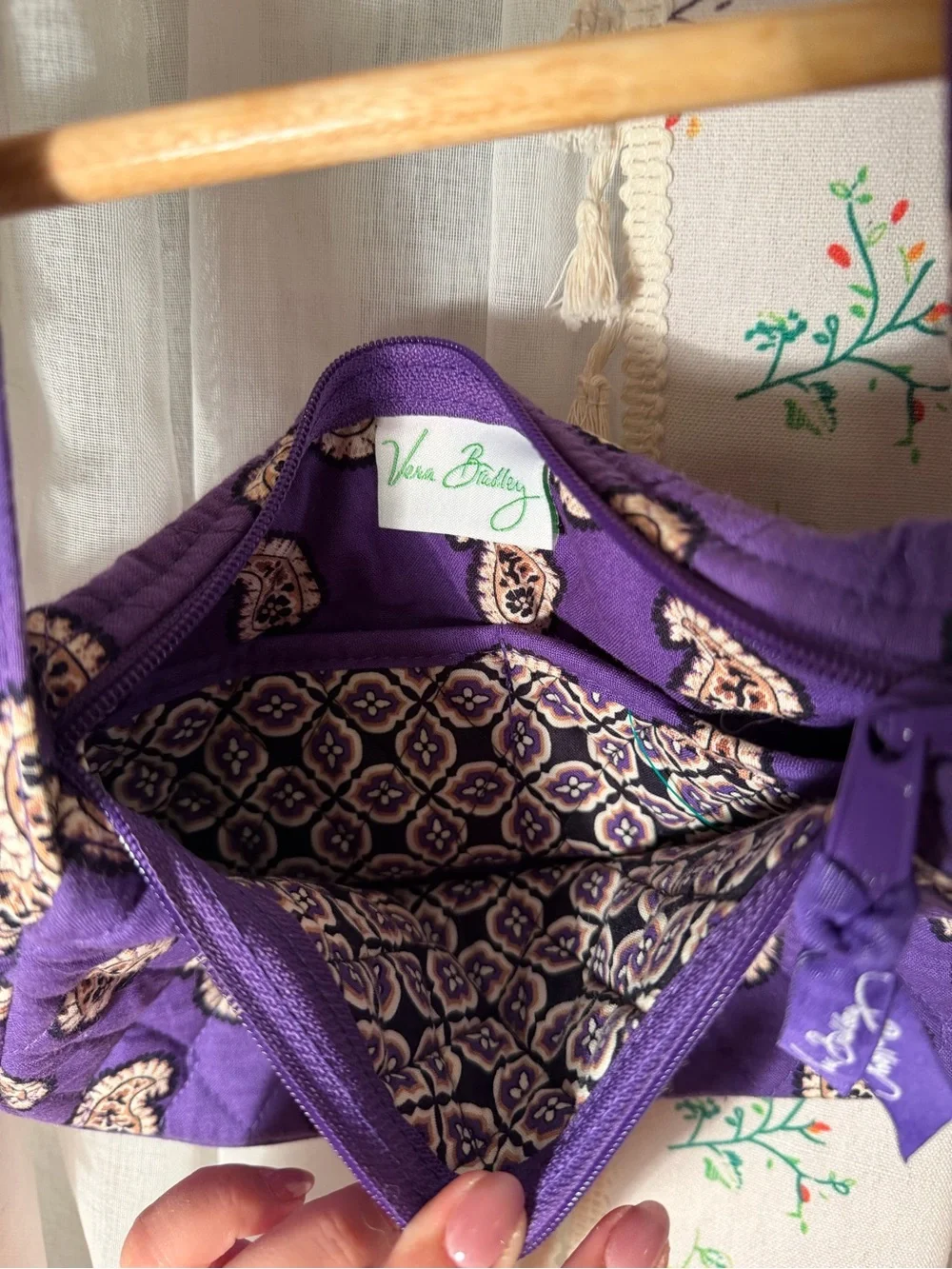 Vera Bradley Quilted Paisley Shoulder Bag - Purple
